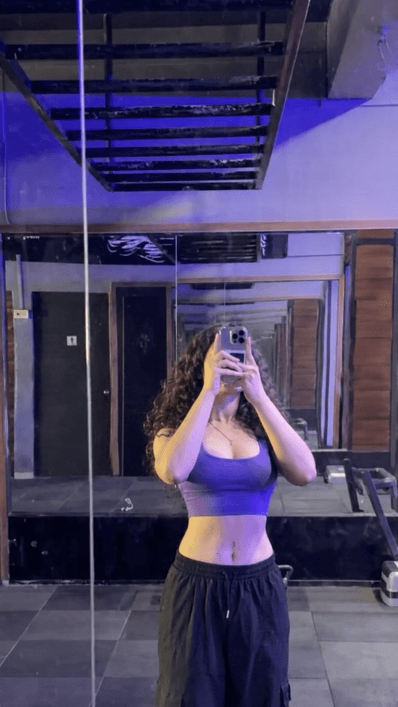 Soumya at the gym after building healthy weight with Habbeat