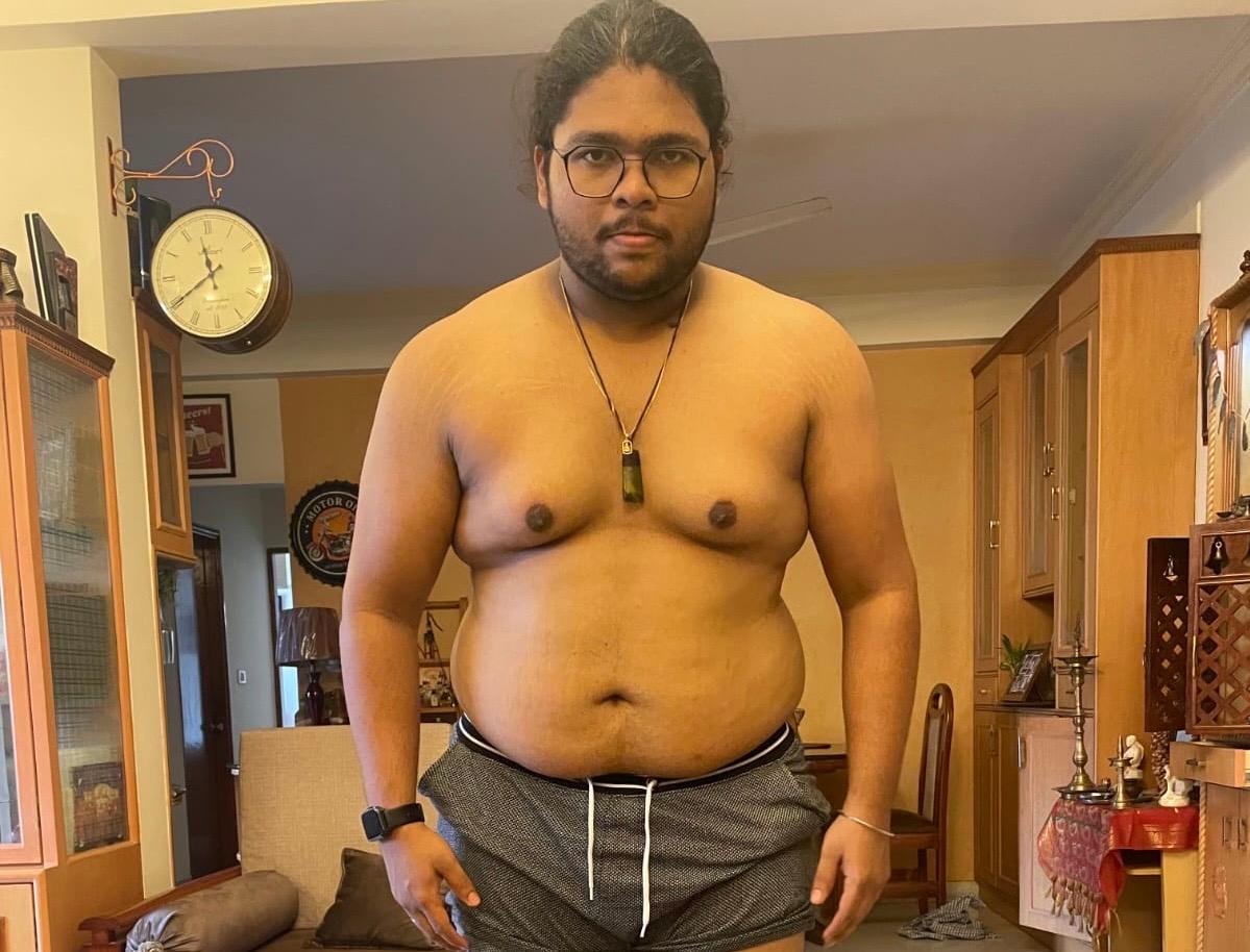 Mihir after losing 20 kg and eating healthier with Habbeat